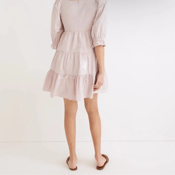 Madewell Lilac Purple Poplin Lizzie Babydoll Square Neck Mini Dress Women’s 0 - Picture 15 of 16